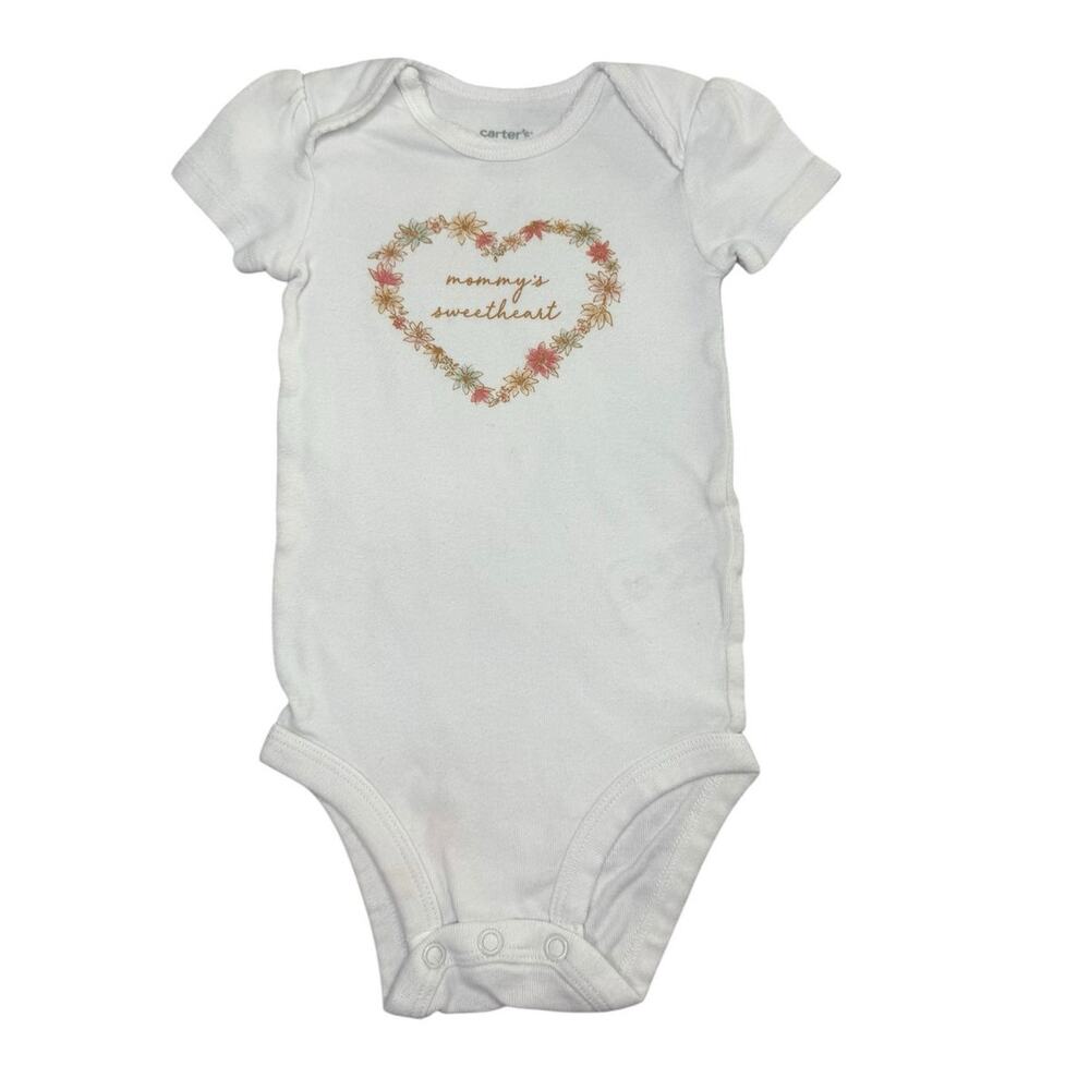 Carter's Bodysuit Bundle Baby Girl Floral Heart Yellow 9 Months - Picture 2 of 7